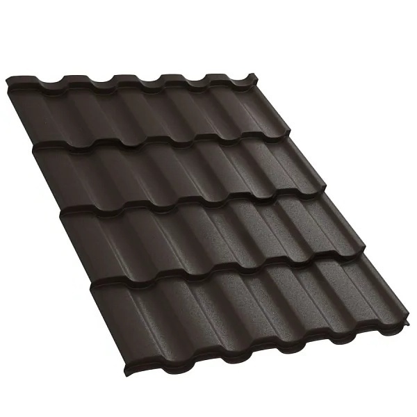 Металлочерепица Монтекристо VALORI Dark Brown 1200 мм (1150 раб.)
